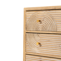 Table de chevet moderne en bois massif durable, trois tiroirs, design scandinave, étagères réglables, finition naturelle, autoportante pour chambre à coucher