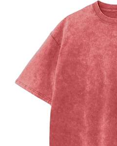 Camiseta de algodón 100% personalizada para hombre, con lavado ácido, cuello redondo, estilo urbano, transpirable, teñido liso, casual, al por mayor, corte regular. - Product Image 3