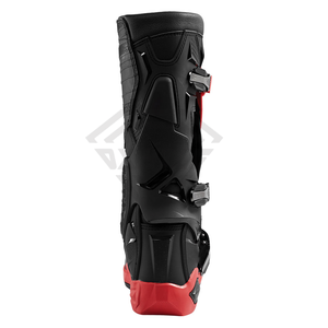 Moto Boots Mid-Calf Black Red Synthetic Rubber Outsole <b>Waterproof</b> Breathable Buckle Strap All Seasons Wholesale Rate OEM Custom - Product Image 6