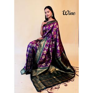 Sari de soirée Rasbhari style Banarasi en tissage Patola - Product Image 3