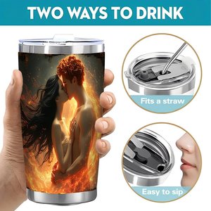 Stainless Steel Tumbler 20oz Double Wall <b>Insulated</b> Thermal <b>Cup</b> All Season Daily Drinking Travel Mug - Product Image 5