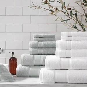 Serviettes de bain en coton pur de qualité export, blanches, 550 GSM, en tissu éponge, douces, absorbantes et durables, pour hôtels et complexes hôteliers - Product Image 5