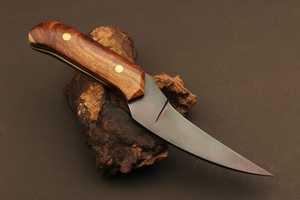 Wood Handle Drop Point Hunting Knife Stainless Steel Blade Bevel Edge DIY <b>Craft</b> Knife 0.6mm Thickness Non Adjustable - Product Image 3