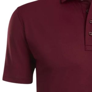 Polo de golf à manches courtes pour homme, couleur bordeaux, haut de sport uni, vêtements de sport confortables pour la pratique sur le terrain de golf, les loisirs - Product Image 4