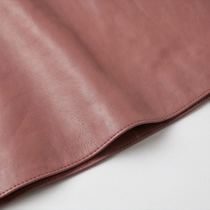Jupe mi-longue en similicuir pour femme, taille élastique, couleur unie, style minimaliste, à porter en toutes saisons - Product Image 6