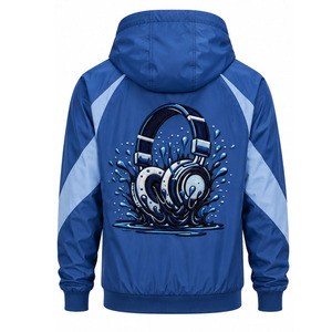 Windbreaker <b>Jacket</b> for <b>Men</b> <b>Lightweight</b> Outdoor Sports Water Resistant Full Zip Hooded Activewear Custom Sportswear Bulk Exporter - Product Image 2