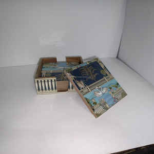 Ensemble de sous-verres en MDF de qualité supérieure avec support, lot de 6 pièces avec des motifs uniques, sous-verres pour café, thé, bière, mugs, de Muawiyah Handicraft - Product Image 1