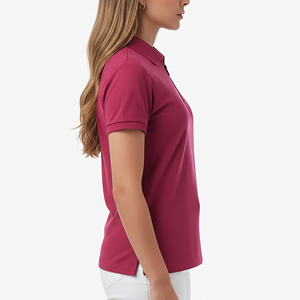 Camiseta de Mujer con Cierre de Cremallera, Diseño de Logotipo Bordado Personalizado, Algodón y Poliéster, Color Sólido, Corte Regular, Estilo Polo - Product Image 2