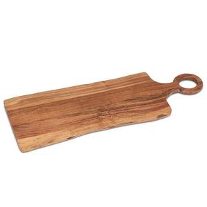Grande planche à découper rectangulaire en bois, fabriquée en bois dur de qualité supérieure avec un canal à jus profond, idéale pour découper le poulet rôti. - Product Image 3