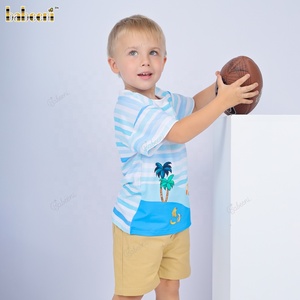 Ensemble de vêtements d'été pour garçons Babeeni, broderie d'oiseaux, motif 3D, 100% coton, certifié OEKO-TEX, décontracté, luxe, ODM, OEM, personnalisé - Product Image 2