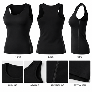 Camiseta sin mangas de cuello redondo para hombre, diseño personalizado, transpirable, con estampado por transferencia térmica, compresión, tejido de spandex/poliéster, de secado rápido - Product Image 4