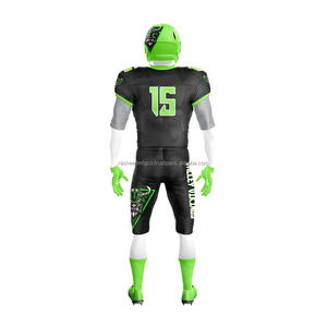 Tenues de football américain personnalisées en gros – Ensemble maillot et short grande taille pour équipes, en tissu respirant maillé, double couture, matériau durable - Product Image 3