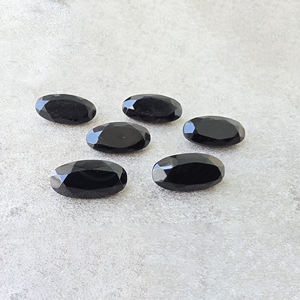 Ónix Negro Natural, Corte Facetado, Calibrado, Gema Ovalada Grande Suelta, para Joyería, Todos los Tamaños Disponibles, Juego de Colores - Product Image 4