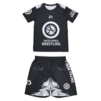 Ensemble de lutte unisexe tricoté personnalisé 2026 – T-shirt et short imprimés numériquement – Ensemble 2 pièces 100 % polyester léger, respirant et à séchage rapide