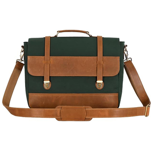 Smart Range <b>Leather</b> Vintage Canvas Crazy Horse <b>Leather</b> <b>Men's</b> Laptop Messenger Bag Business Travel Briefcase Detachable Shoulder - Product Image 1