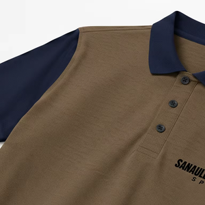 Camisas de Punto a Rayas de Alta Calidad con Bolsillos, Transpirables, Antiarrugas, de Secado Rápido, Casuales, de Manga Corta, con Cuello Alto, para Hombre - Product Image 4