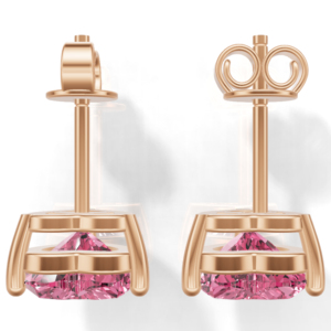 Heerani Jewels Natural 925 Sterling Silver Classic Stud Vermeil Rose Gold Unisex Engagement Wedding <b>Earrings</b> IGI Certified Claw - Product Image 5