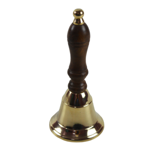 Campana Náutica de Latón Dorado Pulido, de Alta Calidad, con Mango de Madera, Tamaño Personalizable - Product Image 6