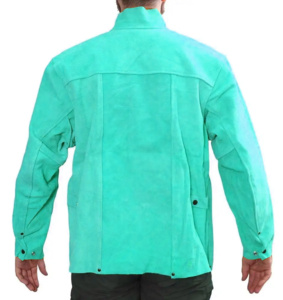 Veste en cuir fendu de qualité supérieure, résistante à la chaleur et au feu, vêtement de sécurité industriel pour soudeurs, en vente - Product Image 3