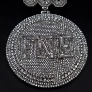Men Hip Hop Jewelry Personalized Custom VVS Moissanite Letter <b>Pendant</b> Iced Out 925 Sterling <b>Silver</b> Rapper <b>Initial</b> Name <b>Pendant</b> - Product Image 4