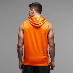 Camiseta Deportiva con Capucha para Hombre, de Alta Calidad, para Primavera, Sin Mangas, de Poliéster/Algodón, Transpirable, para Gimnasio, Culturismo, Corte Musculoso - Product Image 4