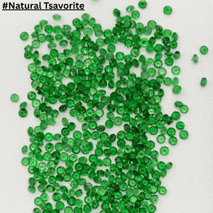 Venta al por mayor de piedras preciosas sueltas de tsavorita verde natural facetadas de forma redonda para la fabricación de joyas, tamaño pequeño de 1 mm a 3 mm. - Product Image 5