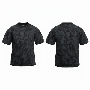 เสื้อยืดแขนสั้นพิมพ์ลายพรางแบบคอวีทรงหลวมใส่สบายสั่งทำได้ เหมาะสำหรับกิจกรรมกลางแจ้งและการฝึกซ้อม - Product Image 6