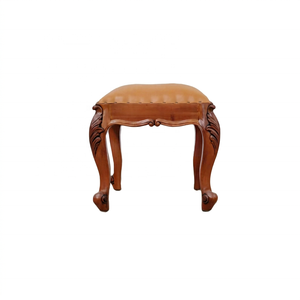 European Solid Walnut Mahogany Wood <b>Stool</b> French Retro Unique Design <b>Stool</b>-Style Carved <b>Dressing</b> <b>Table</b> Living Room Furniture - Product Image 1