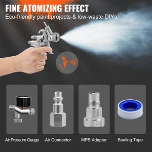 Professional HVLP Air Spray Gun 1.3mm 1.7mm Stainless Nozzles 1000cc <b>Copper</b> <b>Cup</b> Gravity Feed Sprayer for Automotive 1000cc - Product Image 4