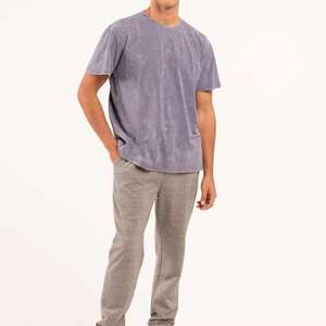 เสื้อยืดผู้ชายสไตล์สตรีทแวร์ OEM ODM ดีไซน์ใหม่ ปรับแต่งได้ 100% ผ้าฝ้าย ทรงหลวม ล้างสีแบบแอซิด ไหล่ตก ทรงบ็อกซี่ - Product Image 5