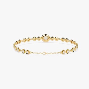 Round Moissanite Diamond Bracelet for Women and <b>Men</b>, Mix Cut Diamond Bracelet For Wedding, Solid Gold moissanite Bracelet - Product Image 2