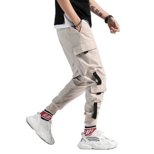 Venta al por mayor de pantalones ligeros de fitness para correr para los hombres superventas elástico casual estilo deportivo logotipo personalizado algodón Cargo pantalón medio - Product Image 2