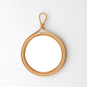 Vintage tear drop shaped hanging <b>mirrors</b> natural rattan <b>framed</b> <b>mirror</b> wholesale supply from factory - Product Image 2
