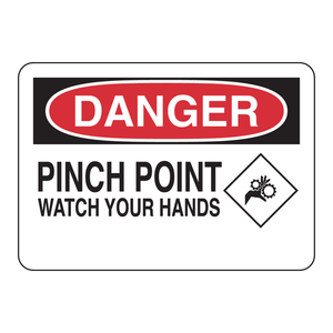 Panneau de signalisation de sécurité Brady DANGER Pinch Point 7x10 pouces, utilisation intérieure/extérieure - Product Image 3
