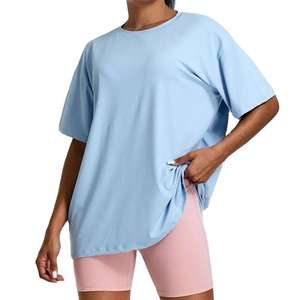 Camisetas de Manga Corta Personalizadas para Mujer, de Secado Rápido, Transpirables, Cuello Redondo, Cómodas, Suaves, de Felpa, 100% Algodón, Corte Holgado Informal de Verano - Product Image 1