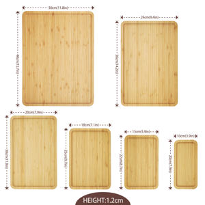 Juego de Bandejas de Servir de Bambú Personalizadas con Logotipo, para el Hogar, Restaurantes y Hoteles, Diseño Simple, Redondas, Cuadradas y Rectangulares, para Frutas y Desayunos - Product Image 6