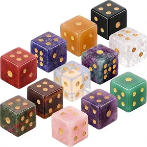 Offre Spéciale – Dés en cristal naturel opalite, aventurine, obsidienne de 16 mm, sculptés à la main, polis, pour jeux de société et RPG, cadeaux - Product Image 3