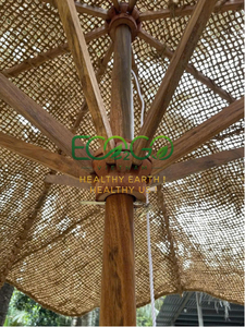 Sombrilla de patio para exteriores de tamaño personalizado al por mayor, parasol de fibra de coco natural, parasol de coco tejido a mano - Product Image 3