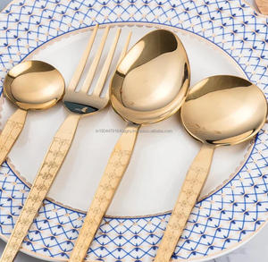 Engraved Vintage Cutlery - Antique Silverware <b>Set</b> Unique Design 4-Piece Artisan Tableware - Product Image 5