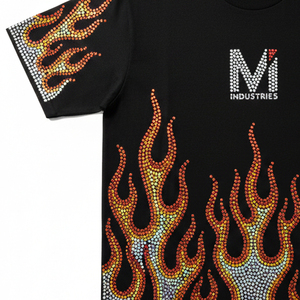 T-shirt personnalisé avec strass, design DIY, impression scintillante en cristal, prix de gros, commande en gros, streetwear vierge brillant - Product Image 3