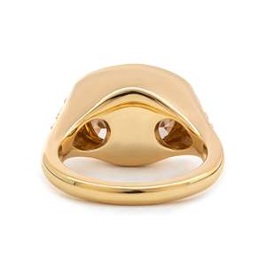 Nouvelle Arrivée Bague Solitaire Vintage en Or Jaune Massif 18K avec Diamant Brun de Laboratoire de 4,5 carats Certifié IGI, Coupe Coussin - Product Image 5