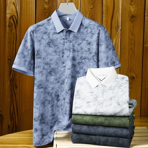 T-shirt de golf personnalisé à manches courtes pour homme, en coton tricoté extensible avec logo frontal, anti-humidité et séchage rapide - Product Image 5