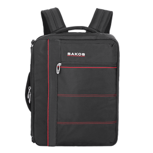 Detachable <b>Leather</b> Strap Shockproof <b>Laptop</b> Compartment Zipper SAKOS Versatile Unisex Striped Waterproof School <b>Backpack</b> 20L - Product Image 4