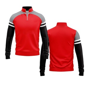 Men Black Yellow Stand 1/4 Collar Zipper Jerseys Full Sleeve Moisture Wicking Sportswear All Seasons Regular Fit Sports Jersey - Product Image 5