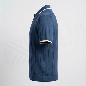 Polos Personalizados para Hombre con Bloques de Color, Estilo Universitario, Media Cremallera, Manga Corta, Cómodos, Deportivos, Ropa Deportiva Premium - Product Image 3