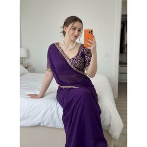 ชุดเดรสทำงานสวยงาม งานปักลายลูกไม้ ขอบผ้าส่าหรี - Product Image 4