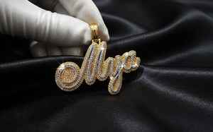 Pendentif Hip Hop Moissanite Bicolore en Argent 925, Lettres de Nom Personnalisables, Breloques de Luxe, Passe le Test du Diamant - Product Image 4