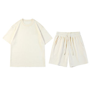 Ensemble T-shirt et short personnalisé, décontracté, deux pièces, 100% coton, tenue d'été, coupe ample, confortable, respirant, vêtements de sport - Product Image 5