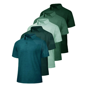 OYGSieg Paquete de 5 Camisetas de Golf para Hombre, Manga Corta, Tejidas, Transpirables, Deportivas, Casuales, con Cuello, de Poliéster, Lavables a Máquina - Product Image 1