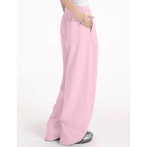 Pantalon de survêtement décontracté pour femme, coupe large, doublure polaire respirante, écologique, 360g, en coton élastique, idéal pour l'entraînement hivernal - Product Image 3